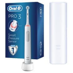 Oral-B Pro 3 - 3500 električna četkica za zube, Braun dizajn, bijela 