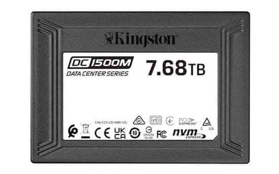 Kingston DC1500M U.2 Enterprise SSD disk, 7,68 TB, 3100/2700MB/s, PCIe NVMe Gen3 x4, 3D TLC (SEDC1500M/7680G)