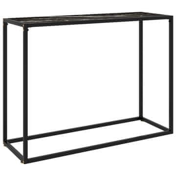 Vidaxl Konzolni stolić, crni, 100x35x75 cm, kaljeno staklo