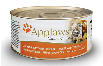 Applaws mokra hrana za mačke, piileća prsa i bundeva, 24 x 70 g