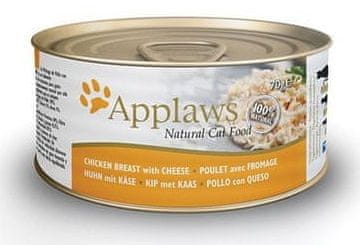 Applaws mokra hrana za mačke, piileća prsa i sir, 24 x 70 g
