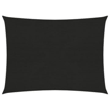 Vidaxl Jedro za sjenu, 160 g/m², crno, 5x6 m, HDPE