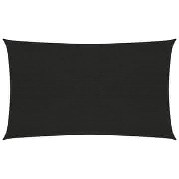 Vidaxl Jedro za zaštitu od sunca 160 g/m² crno 5 x 8 m HDPE