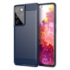 MG Carbon Case Flexible silikonska maska za Samsung Galaxy S21 Ultra 5G, plava