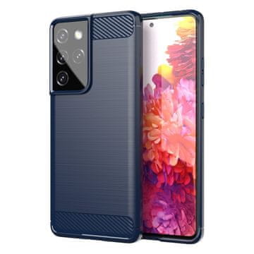 MG Carbon Case Flexible silikonska maska za Samsung Galaxy S21 Ultra 5G, plava
