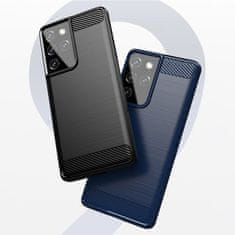 MG Carbon Case Flexible silikonska maska za Samsung Galaxy S21 Ultra 5G, plava