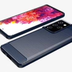 MG Carbon Case Flexible silikonska maska za Samsung Galaxy S21 Ultra 5G, plava