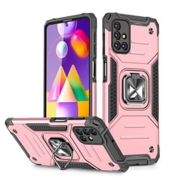 MG Ring Armor maska za Samsung Galaxy M31s, ružičasta