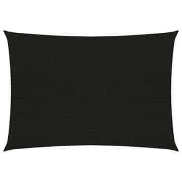 Vidaxl Jedro za zaštitu od sunca 160 g/m² crno 2,5 x 3,5 m HDPE