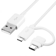 Samsung EP-DG930DWE podatkovni kabel kombinirani tip C ili MicroUSB na USB, bijeli