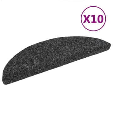 Vidaxl Samoljepljive prostirke za stepenice 10 kom 56x17x3 cm tamnosive polukružne