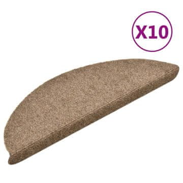 Vidaxl Samoljepljive prostirke za stepenice 10 kom 56x17x3 cm bež poluokrugle