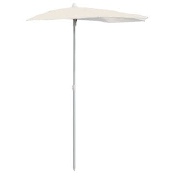 Vidaxl Vrtni polukružni suncobran sa stupom 180 x 90 boja pijeska