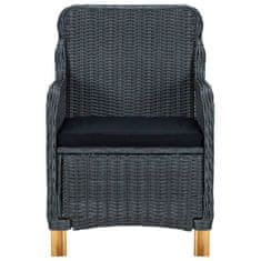 Vidaxl 7-dijelni vrtni blagovaonski set od poliratana tamnosivi