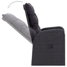 Vidaxl 7-dijelni vrtni blagovaonski set s jastucima crni