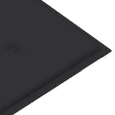 Vidaxl Vrtna klupa s antracit jastukom 112 cm od masivne tikovine