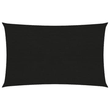 Vidaxl Jedro za zaštitu od sunca 160 g/m² crno 2 x 4 m HDPE