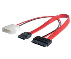 Akyga AK-CA-45 adapter s kablom slim SATA (ž) / data SATA (ž) / Molex (m), 20 cm