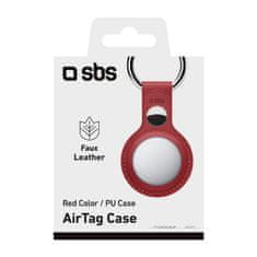 SBS Airtag privjesak za ključeve, umjetna koža, crveni