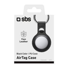 SBS Apple Airtag privjesak za ključeve, umjetna koža, crni