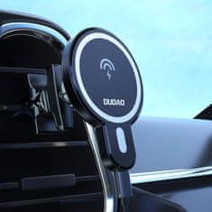 DUDAO Magnetic držač mobitela za auto sa bežičnim punjačem 15 W, crno