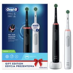 Oral-B Pro 3 - 3900 električne četkice za zube, Braun dizajn, crno-bijeli 