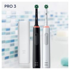 Oral-B Pro 3 - 3900 električne četkice za zube, Braun dizajn, crno-bijeli 