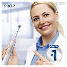 Oral-B Pro 3 - 3500 električna četkica za zube, Braun dizajn, bijela 