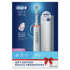 Oral-B Pro 3 - 3500 električna četkica za zube, Braun dizajn, bijela 