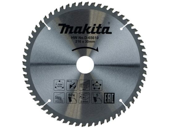 Makita D-65610 list pile TCT, 216 x 30 mm, 60T