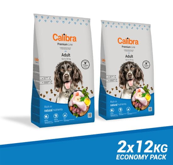 Calibra Premium Line Adult hrana za odrasle pse, 2 x 12 kg