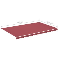 Vidaxl Zamjenska tkanina za tendu bordo 5x3 m