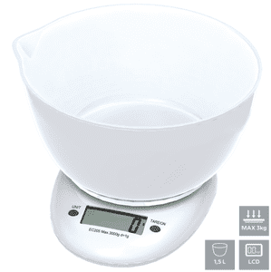  Platinet OBSKWB kuhinjska vaga, s posudom 1,5 L, s LCD zaslonom, do 3 kg