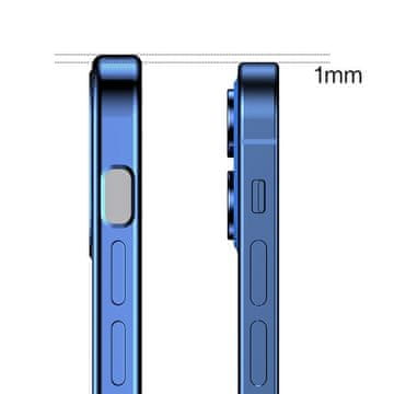 Joyroom Ultra tanka prozirna maskica s metalnim okvirom za iPhone 12 Pro Max tamnoplave boje