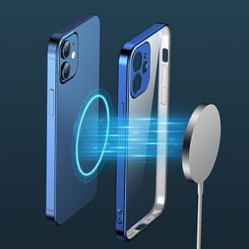 Joyroom Ultra tanka prozirna maskica s metalnim okvirom za iPhone 12 Pro Max crne boje