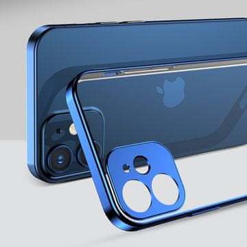 Joyroom Ultra tanka prozirna maskica s metalnim okvirom za iPhone 12 Pro crna