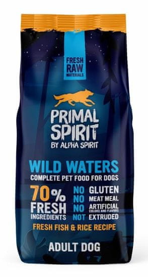 Primal Spirit Dog 70% Wild Waters hrana za psa, pelete, 12 kg