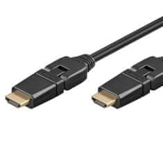 Goobay HDMI / HDMI kabel, s Ethernet, okretan, crn, pozlaćen, 2 m