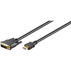 Goobay DVI-D / HDMI kabel, pozlaćen, crna, 1,5 m