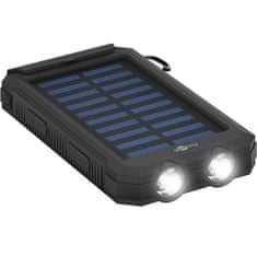 Goobay prijenosna baterija PowerBank 8.0, na solarnim ćelijama, svijetiljka, 8000 mAh, crna