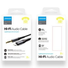 Joyroom Hi-Fi Audio kabel 3.5 mm jack / Lightning 2m, crno