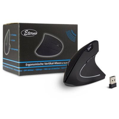 Inter-Tech Eterno KM-206R USB bežični miš, za dešnjake, okomit