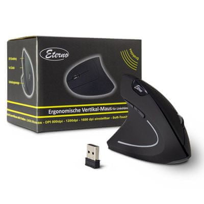 Inter-Tech Eterno KM-206L USB bežični miš, za ljevake, okomit