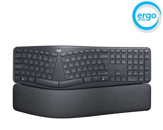 Logitech ERGO K860 tipkovnica, grafitna boja, HRV gravura