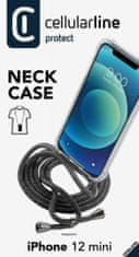 CellularLine Neck-Case zaštitna maska s crnom vrpcom za oko vrata za Apple iPhone 12 Mini, prozirna (NECKCASEIPH12K)