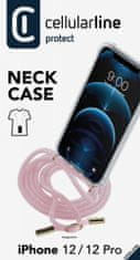 CellularLine Neck-Case zaštitna maska s rozom vrpcom za oko vrata za Apple iPhone 12 Pro, prozirna (NECKCASEIPH12MAXP)