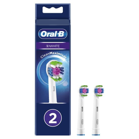 Oral-B 3D White glava četke s tehnologijom CleanMaximiser, pakiranje sa 2 komada