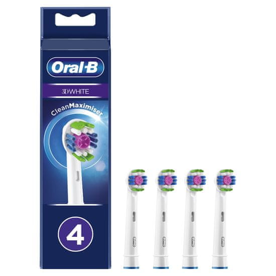 Oral-B 3D White glava četke s tehnologijom CleanMaximiser, pakiranje sa 4 komada 