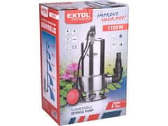 Extol Premium Potopna pumpa 8895016 potopna pumpa za mulj, kućište od nehrđajućeg čelika, 1100 W, 1600 l/h, kabel od 15 m