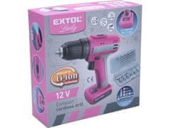 Extol Lady Akumulatorski odvijač 4(02402) ružičasti, 12V Li-ion, 1500mAh